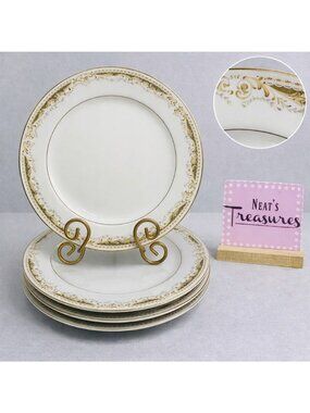 MCM Signature Collection QUEEN ANNE Scrolls Leaves China Dinner Plates Set of 4